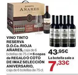 Hipercor Vino tinto reserva d.o.ca. rioja añares oferta