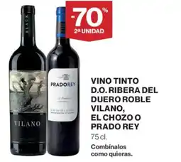 Hipercor Vino tinto d.o. ribera del duero roble vilano, el chozo o prado rey oferta