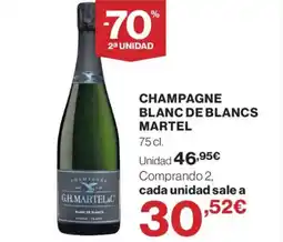 Hipercor MARTEL Champagne blanc de blancs oferta