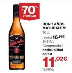 Hipercor MATUSALEM Ron 7 años oferta