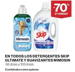 Hipercor MIMOSIN En todos los detergentes skip ultimate y suavizantes oferta