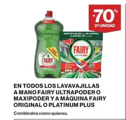 Hipercor En todos los lavavajillas a mano fairy ultrapodero maxipoder ya máquina fairy original o platinum plus oferta