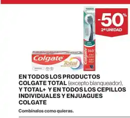 Hipercor COLGATE En todos los productos colgate total y total+ y en todos los cepillos individuales y enjuagues oferta
