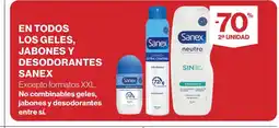 Hipercor SANEX En todos los geles, jabones y desodorantes oferta