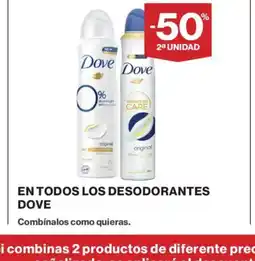 Hipercor DOVE En todos los desodorantes oferta