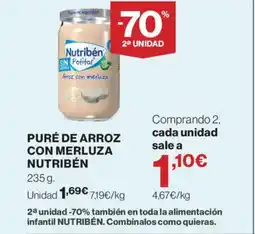 Hipercor NUTRIBÉN Puré de arroz con merluza oferta