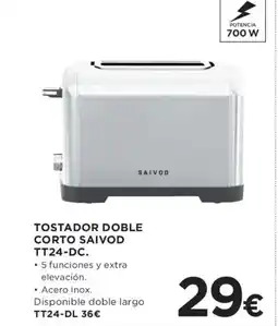 Hipercor Tostador doble corto saivod tt24-dc. oferta