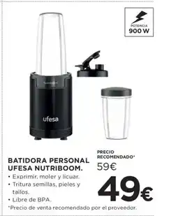 Hipercor Batidora personal ufesa nutriboom oferta