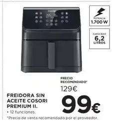 Hipercor Freidora sin aceite cosori premium ii oferta