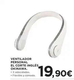 Hipercor Ventilador personal el corte inglés okinawa oferta