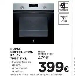 Hipercor Horno multifunción balay 3eb967fr oferta