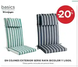 Hipercor En cojines exterior serie raya bicolor y lisos oferta