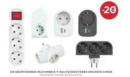 Hipercor En adaptadores multimedia y multiconectores enchufe simon oferta