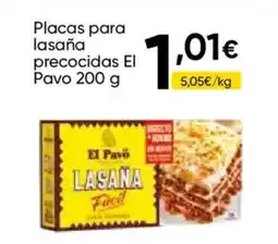 Cash FROIZ EL PAVO Placas para lasaña precocidas oferta