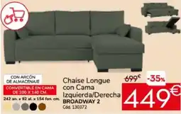 Conforama BROADWAY 2 Chaise Longue con Cama Izquierda/Derecha oferta