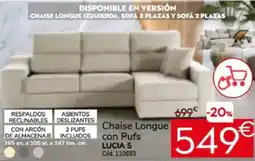 Conforama LUCIA 5 Chaise Longue con Pufs oferta