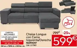 Conforama NORWAY Chaise Longue con Cama Izquierda/Derecha oferta