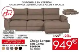 Conforama BENSON Chaise Longue con Cama oferta
