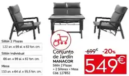 Conforama MANACOR Conjunto de Jardín Sillón 2 Plazas oferta