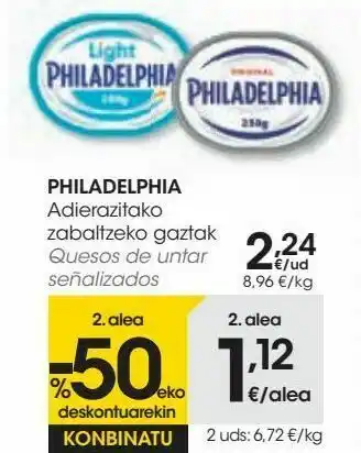 Eroski Philadelphia queso de untar señalizados oferta