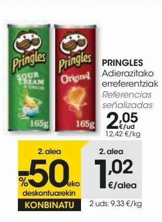 Eroski Pringles referencias señalizadas oferta