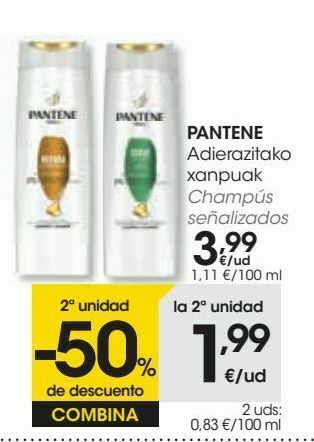 Eroski Pantene champús señalizados oferta