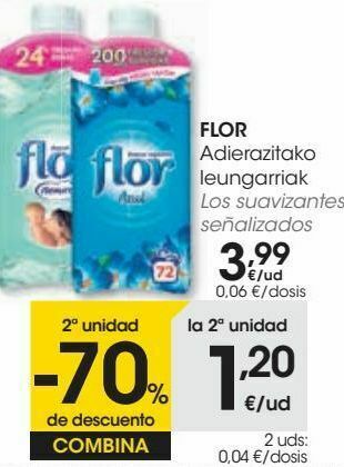 Eroski Flor los suavizantes señalizados oferta