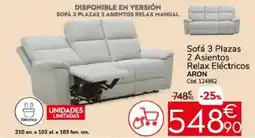Conforama ARON Sofá 3 Plazas 2 Asientos Relax Eléctricos oferta