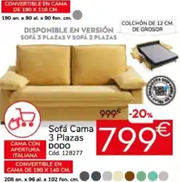 Conforama DODO Sofá Cama 3 Plazas oferta