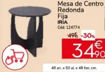 Conforama IRÍA Mesa de Centro Redonda Fija oferta