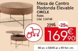 Conforama CIRCLE Mesa de Centro Redonda Elevable oferta