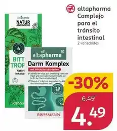 Rossmann Altapharma - complejo para el transito intestinal oferta
