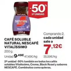 Hipercor Nescafé - café soluble natural oferta