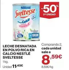Hipercor Nestlé - leche desnatada en polvo rica en calcio oferta