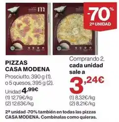 Hipercor Casa modena - pizzas oferta