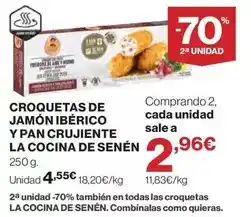 Hipercor La cocina - croquetas de jamón ibérico ypan crujiente oferta
