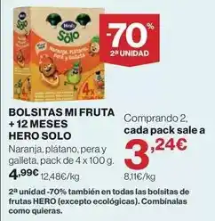 Hipercor Hero - bolsitas mi fruta + 12 meses oferta