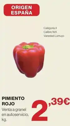 Hipercor Origen - pimiento rojo oferta