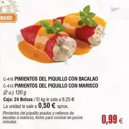 Abordo Pimientos del piquillo con bacalao c-413 pimientos del piquillo con marisco oferta