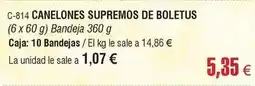Abordo Canelones supremos de boletus oferta