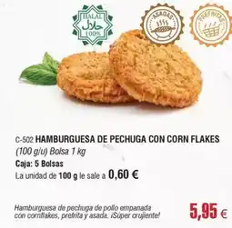 Abordo Corn - hamburguesa de pechuga con flakes oferta