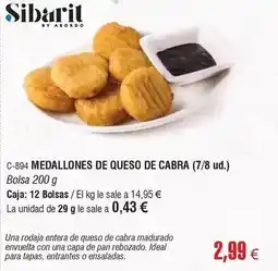 Abordo Sibarit - medallones de queso de cabra oferta