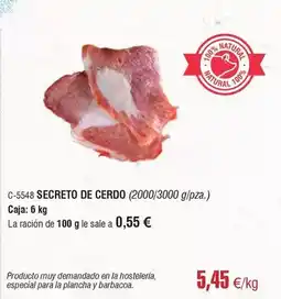 Abordo Secreto de cerdo oferta