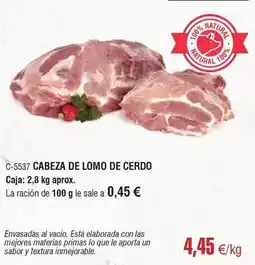 Abordo Cabeza de lomo de cerdo oferta