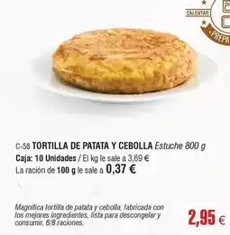 Abordo Lista - tortilla de patata y cebolla oferta