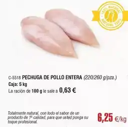 Abordo El sabor - pechuga de pollo entera oferta