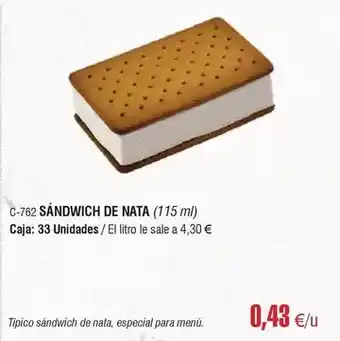Abordo Sandwich de nata oferta