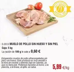 Abordo Muslo de pollo sin hueso y sin piel oferta