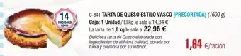 Abordo Tarta de queso estilo vasco oferta