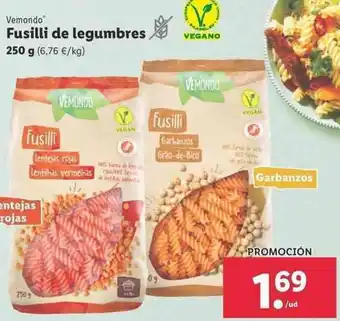 Lidl Vemondo Fusilli de legumbres 250g oferta